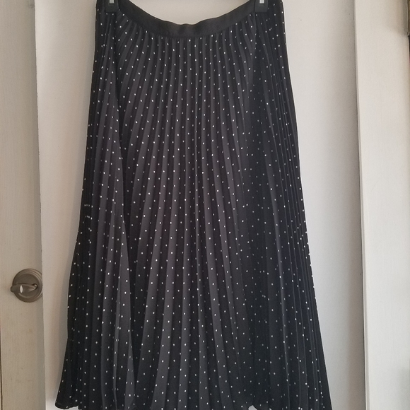 Pleated Polka Dot Midi Skirt - Picture 6 of 6